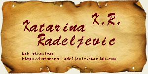 Katarina Radeljević vizit kartica